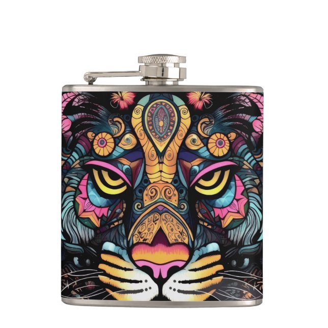 Awesome Tiger Head  Flask (Front)
