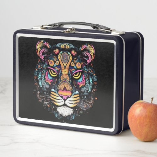 Awesome Tiger Head  Metal Lunch Box