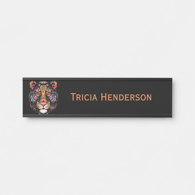 Awesome Tiger Head Name Door Sign (Front)