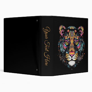 Awesome Tiger Head Personal Text 3 Ring Binder