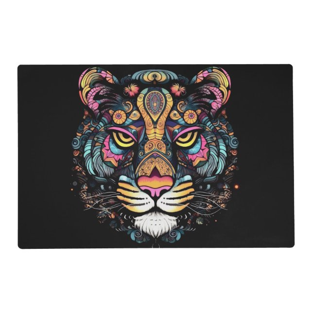 Awesome Tiger Head  Placemat (Front)