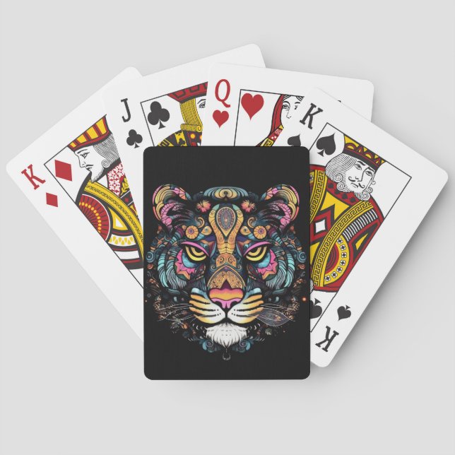 Awesome Tiger Head  Poker Cards (Back)