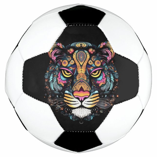 Awesome Tiger Head  Soccer Ball (Front)
