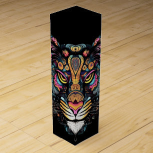 Awesome Tiger Head Thank You Text Wine Box