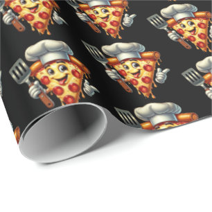 Awesome tiled pizza baking party wrapping paper