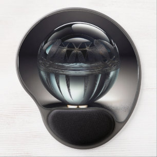 Awesome Transparent Glass Ball With Etched Design Gel Mouse Pad