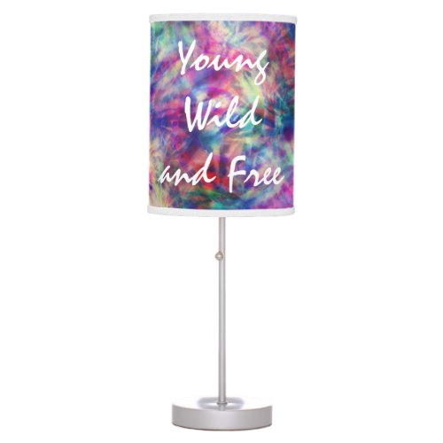 Awesome trendy tribal tie dye young wild and free table lamp