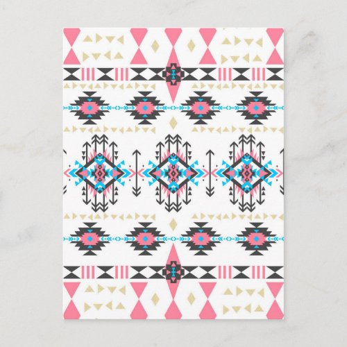 Awesome tribal ethnic geometric pattern postcard