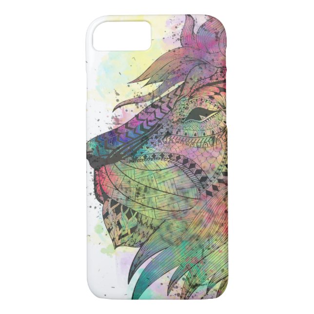 Awesome tribal watercolor lion design Case-Mate iPhone case (Back)