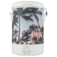 Awesome Tropical Palm Trees Sunset Summer Cooler