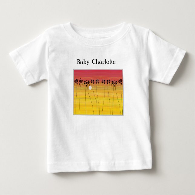 Awesome Tropical Sunset Baby T-Shirt (Front)