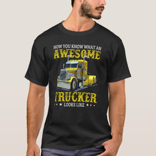 Awesome Trucker Big Rig Semi Trailer Truck Driver  T_Shirt