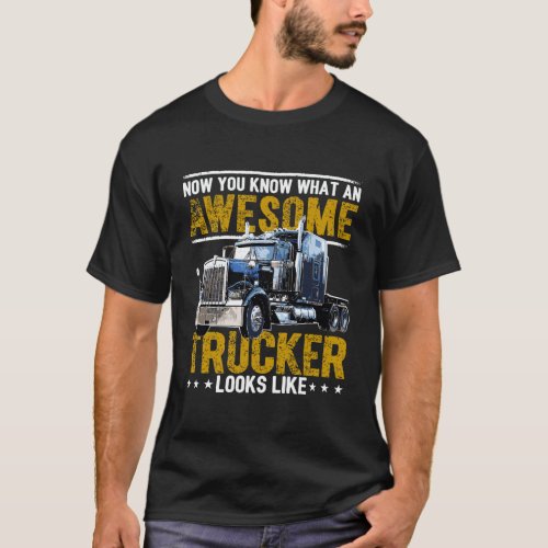 Awesome Trucker Big Rig Semi_Trailer Truck Driver  T_Shirt