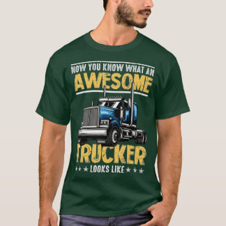 Awesome Trucker Semi Truck Driver 18 Wheeler Mecha T-Shirt