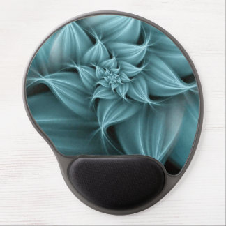 Awesome Turquoise Flower Fractal Gel Mouse Pad