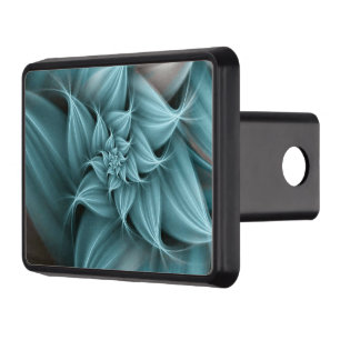 Awesome Turquoise Flower Fractal Hitch Cover