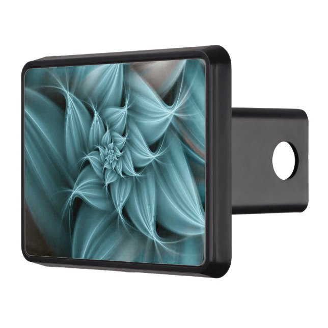 Awesome Turquoise Flower Fractal  Hitch Cover (Left)