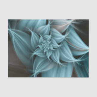 Awesome Turquoise Flower Fractal  Tissue Paper