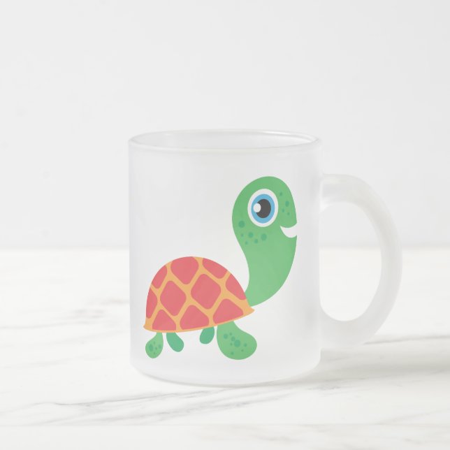 Awesome Turtle Frosted Glass Coffee Mug (Right)