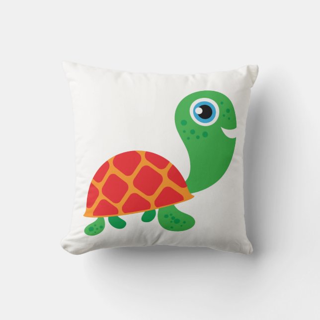 Awesome Turtle Throw Pillow (Front)
