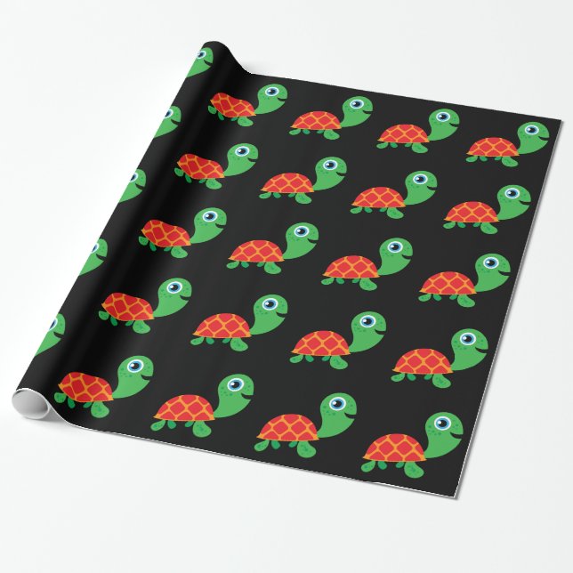 Awesome Turtle Wrapping Paper (Unrolled)