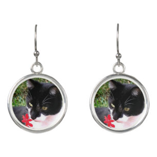 Awesome Tuxedo Cat Earrings