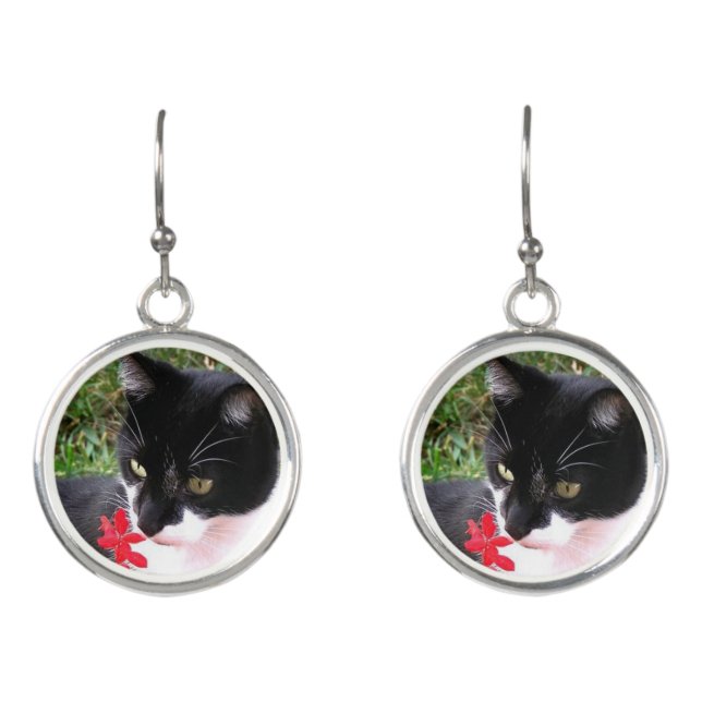 Awesome Tuxedo Cat   Earrings (Front)