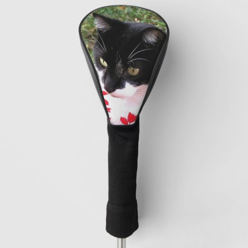 Awesome Tuxedo Cat in Garden Golf Head Cover