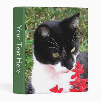 Awesome Tuxedo Cat in Garden Personal Mini Binder