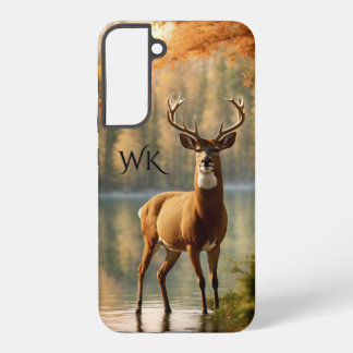 Awesome Twelve Point Buck Autumn Waters Monogram Samsung Galaxy S22+ Case