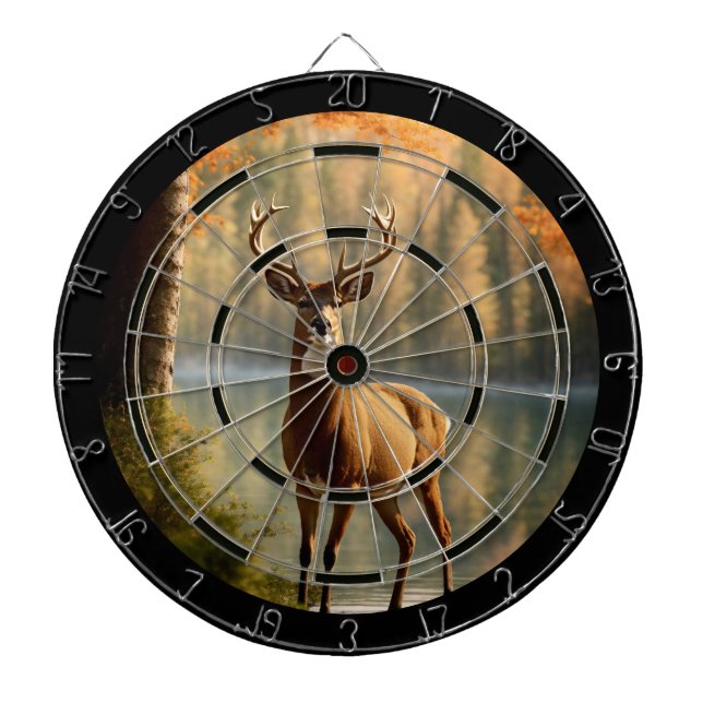 Awesome Twelve Point Buck Autumn Waters Regulation Dart Board (Front)