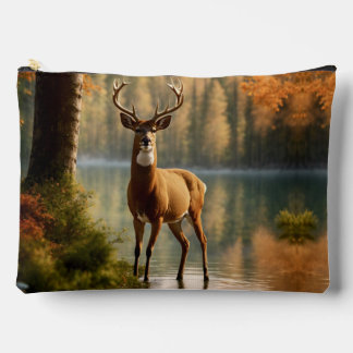 Awesome Twelve Point Buck in Autumn Waters Accessory Pouch