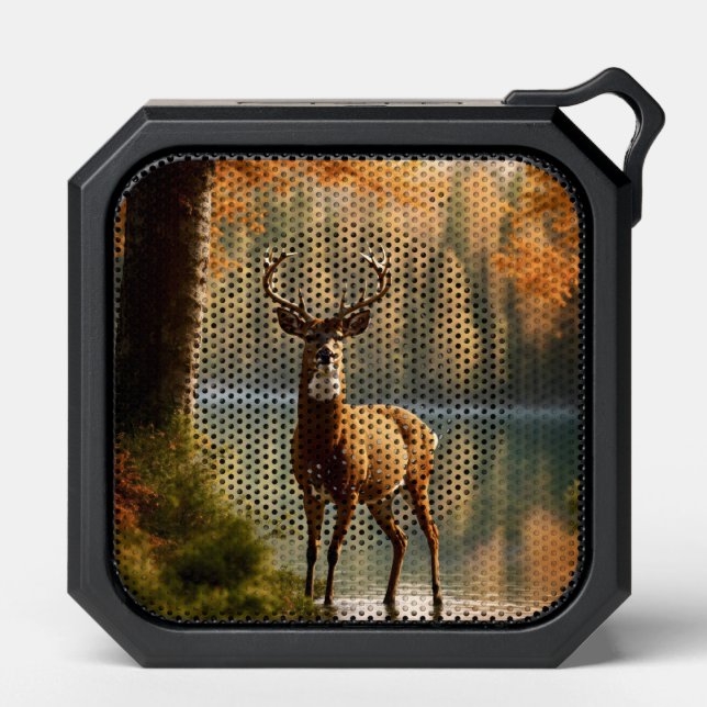 Awesome Twelve Point Buck in Autumn Waters Bluetooth Speaker (Front)