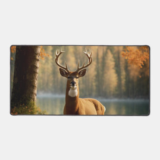 Awesome Twelve Point Buck in Autumn Waters Desk Mat