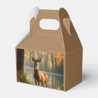 Awesome Twelve Point Buck in Autumn Waters Favor Boxes
