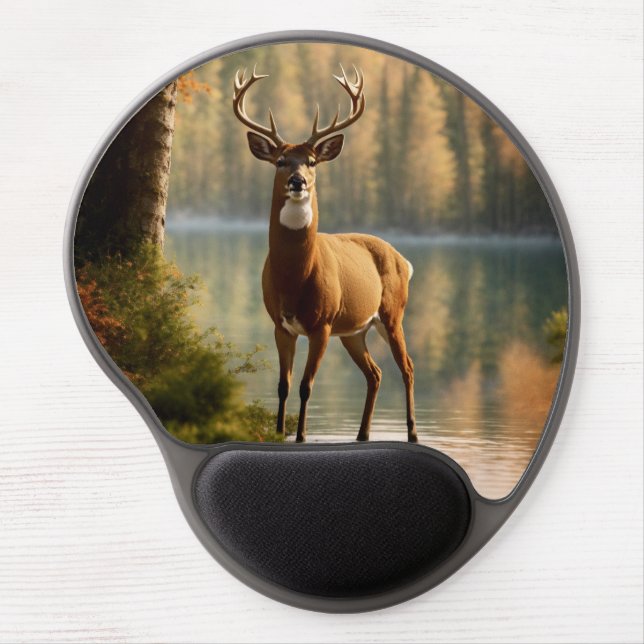 Awesome Twelve Point Buck in Autumn Waters Gel Mouse Pad (Front)
