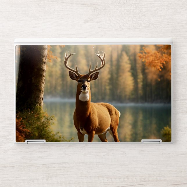 Awesome Twelve Point Buck in Autumn Waters HP Laptop Skin (Front)