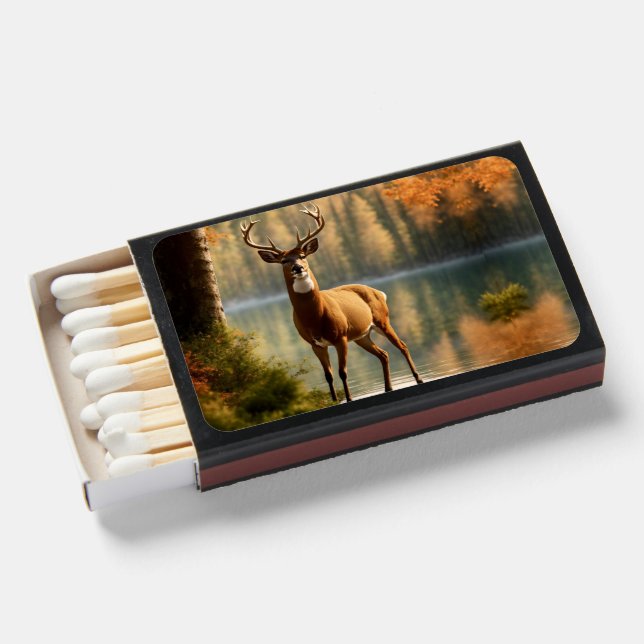 Awesome Twelve Point Buck in Autumn Waters Matchboxes (Front Open)