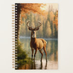 Awesome Twelve Point Buck in Autumn Waters Planner<br><div class="desc">Twelve point rack on a fabulous deer. Checking out the area of woods in the fall as he is standing on the bank of a small lake.</div>