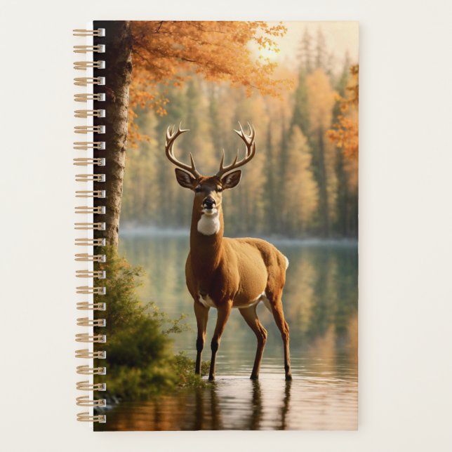 Awesome Twelve Point Buck in Autumn Waters Planner (Front)