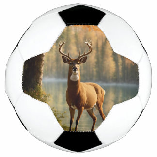 Awesome Twelve Point Buck in Autumn Waters Soccer Ball