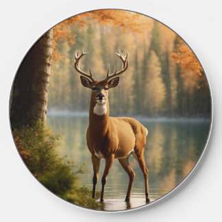 Awesome Twelve Point Buck in Autumn Waters Wireless Charger