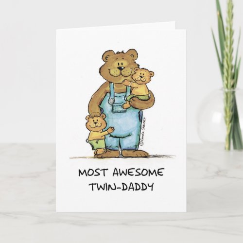 Awesome Twin Daddy Card