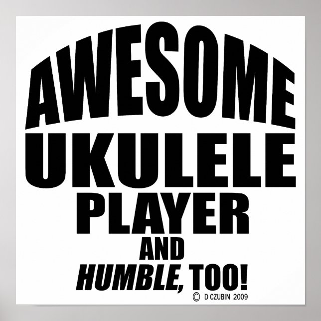 Awesome Ukulele Player Poster (Front)