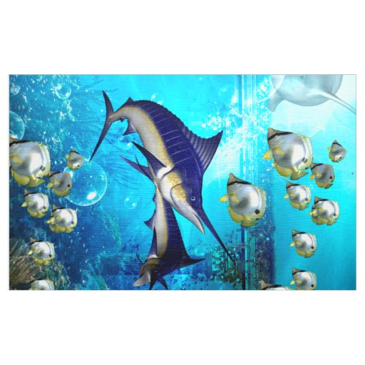 Awesome underwater world with marlin fabric
