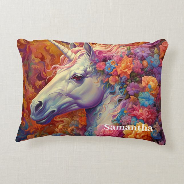 Awesome Unicorn  Accent Pillow (Back)