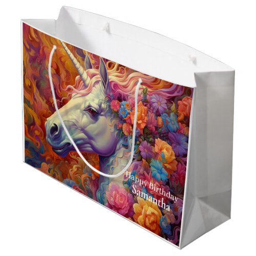 Awesome Unicorn Birthday Large Gift Bag