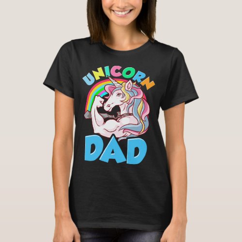 Awesome Unicorn Dad Cool Unicorn Dads T_Shirt