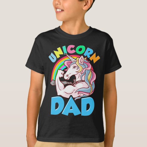 Awesome Unicorn Dad Cool Unicorn Dads T_Shirt
