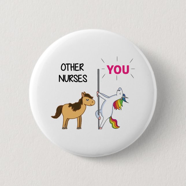 Awesome Unicorn Gift  For Nurse    Button (Front)